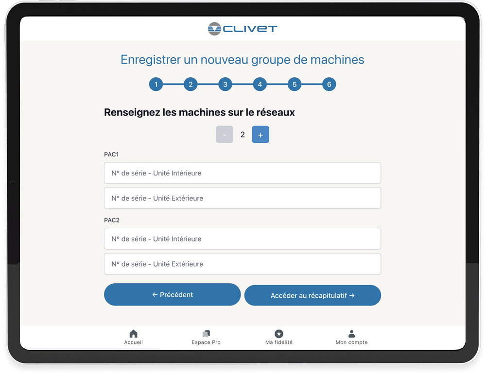 Mobile App Clivet PRO+
